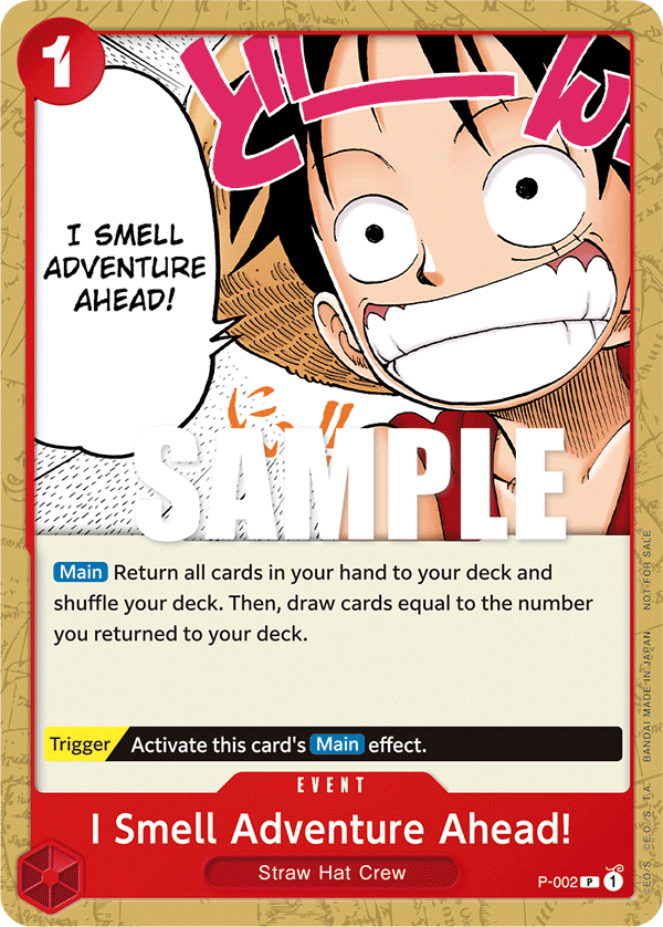 Carte I Smell Adventure!!! P-002 Promo — One Piece TCG PROMO (Bandai)