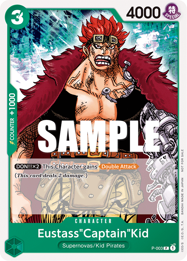 Carte Eustass"Captain"Kid P-003 Promo — One Piece TCG PROMO (Bandai)