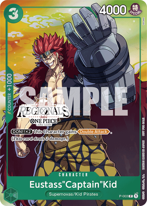 Carte Eustass"Captain"Kid P-003_p1 Promo — One Piece TCG PROMO (Bandai)
