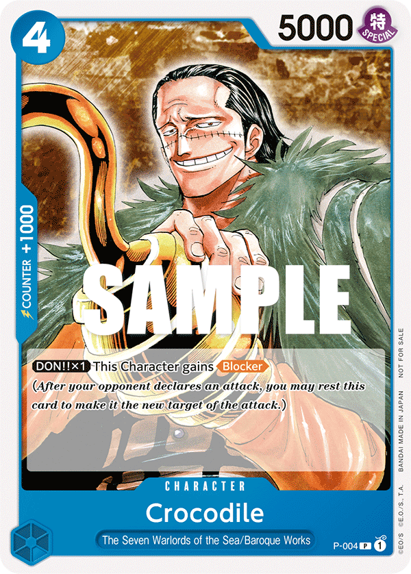 Carte Crocodile P-004 Promo — One Piece TCG PROMO (Bandai)