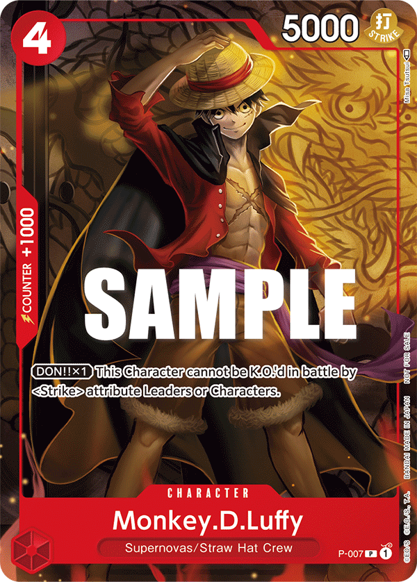 Carte Monkey.D.Luffy P-007 Promo — One Piece TCG PROMO (Bandai)