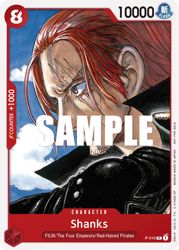 Carte Shanks P-016 Promo — One Piece TCG PROMO Promos (Bandai)