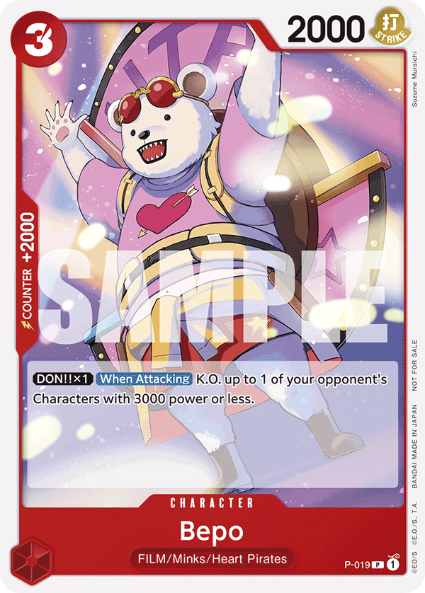 Carte Bepo P-019_p1 Promo Alt Art — One Piece TCG PROMO Promos (Bandai)