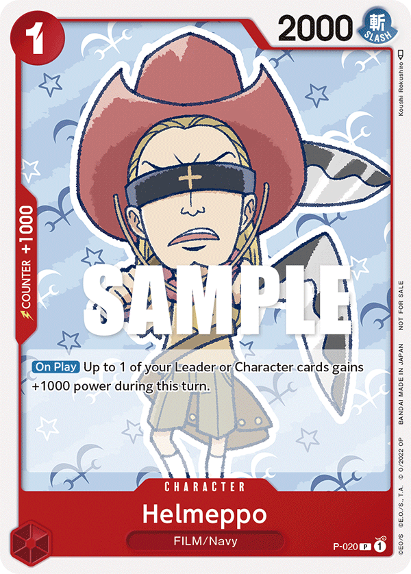 Carte Helmeppo P-020 Promo — One Piece TCG PROMO Promos (Bandai)