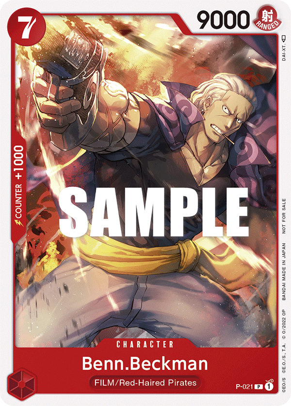 Carte Benn.Beckman P-021 Promo — One Piece TCG PROMO (Bandai)
