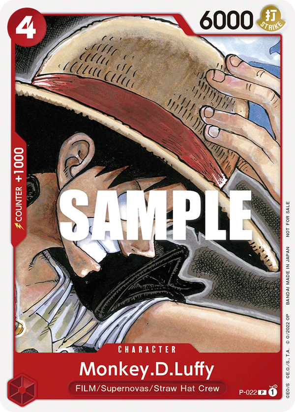 Carte Monkey.D.Luffy P-022 Promo — One Piece TCG PROMO Promos (Bandai)
