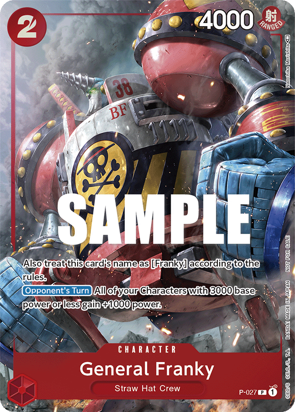Carte General Franky P-027 Promo — One Piece TCG PROMO Promos (Bandai)