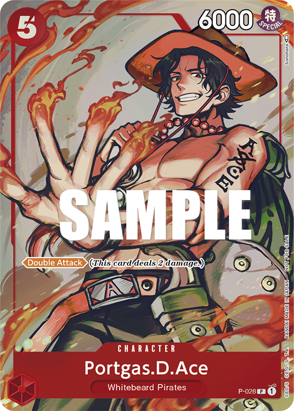 Carte Portgas D. Ace P-028 Promo — One Piece TCG PROMO Promos (Bandai)