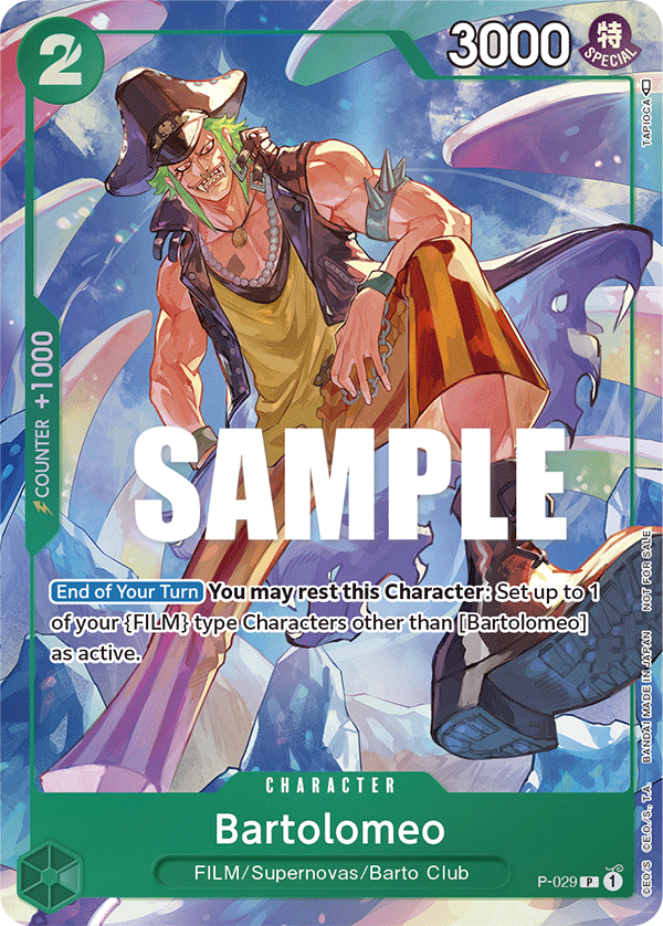 Carte Bartolomeo P-029 Promo — One Piece TCG PROMO (Bandai)