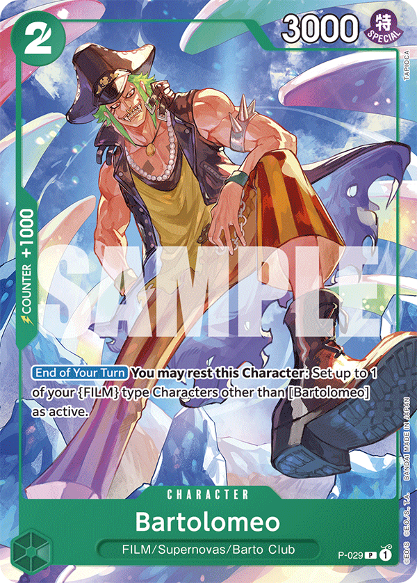 Carte Bartolomeo P-029_p1 Promo — One Piece TCG PROMO (Bandai)