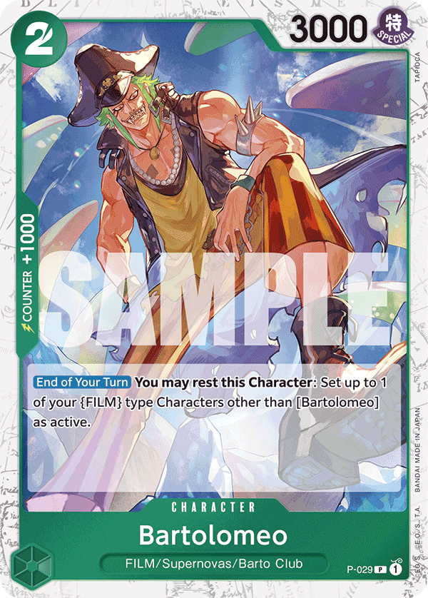 Carte Bartolomeo P-029_p3 Promo Alt Art — One Piece TCG PRB-01 The Best (Bandai)