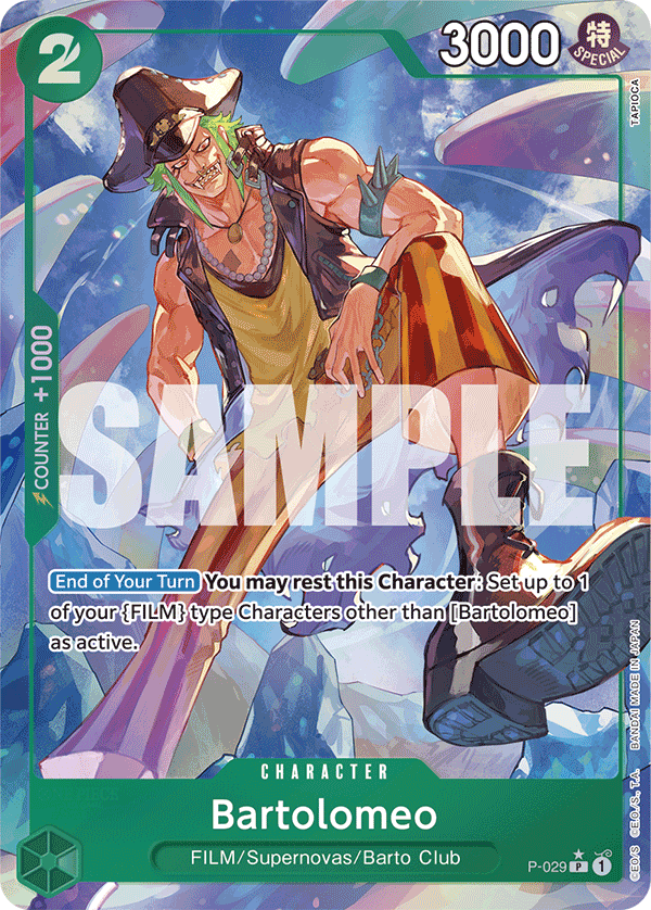 Carte Bartolomeo P-029_p4 Promo Alt Art — One Piece TCG PRB-01 The Best (Bandai)