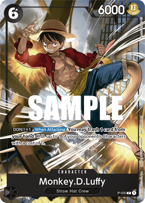 Carte Monkey D. Luffy P-035 Promo — One Piece TCG PROMO Promos (Bandai)