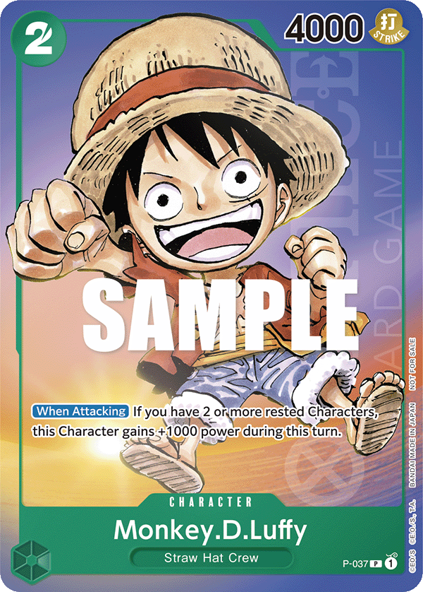 Carte Monkey.D.Luffy P-037 Promo — One Piece TCG PROMO (Bandai)