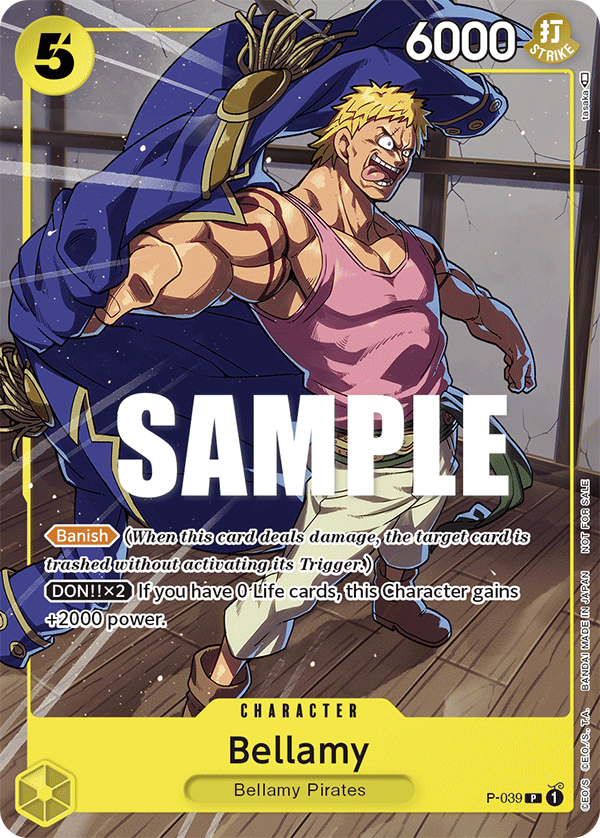 Carte Bellamy P-039 Promo — One Piece TCG PROMO (Bandai)