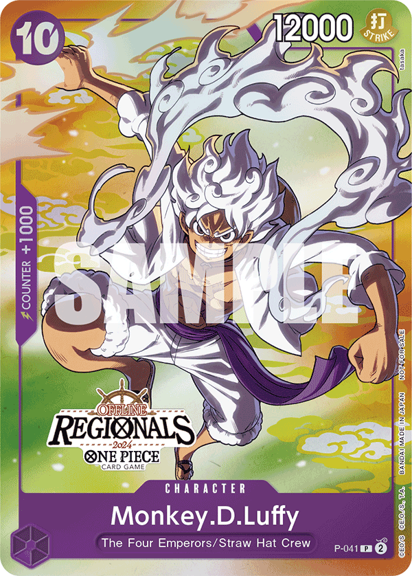 Carte Monkey D. Luffy P-041_p1 Promo — One Piece TCG PROMO (Bandai)