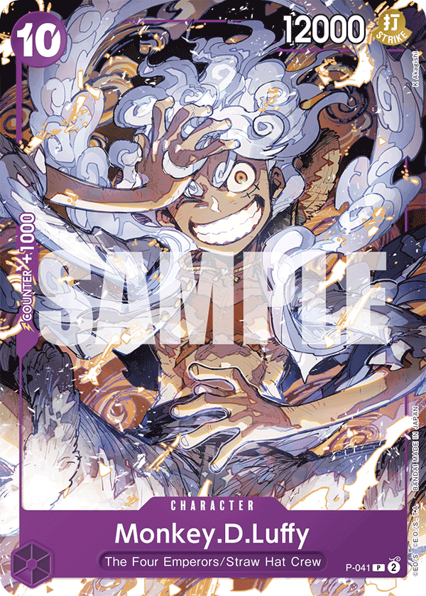 Carte Monkey.D.Luffy P-041_r1 Promo Serial — One Piece TCG ST-18 Starter Deck: Purple Monkey.D.Luffy (Bandai)