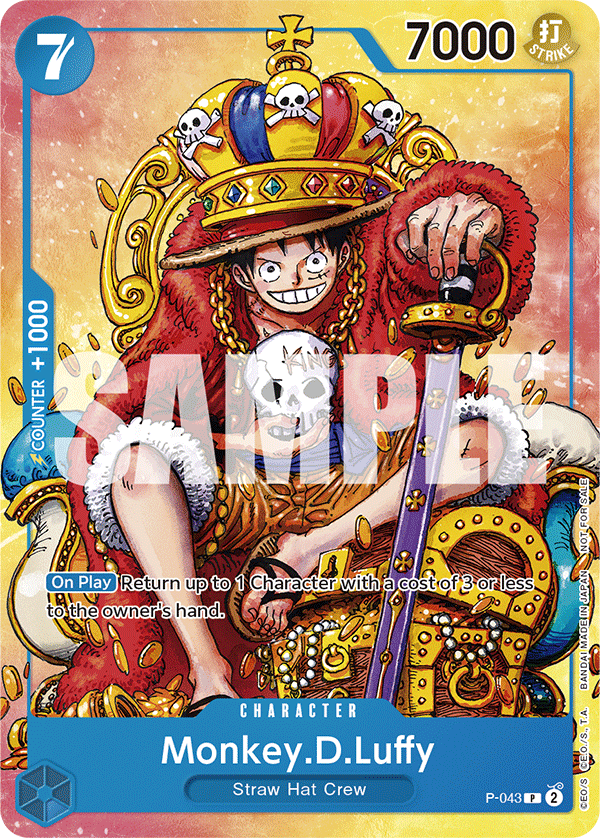 Carte Monkey.D.Luffy P-043 Promo — One Piece TCG PROMO (Bandai)