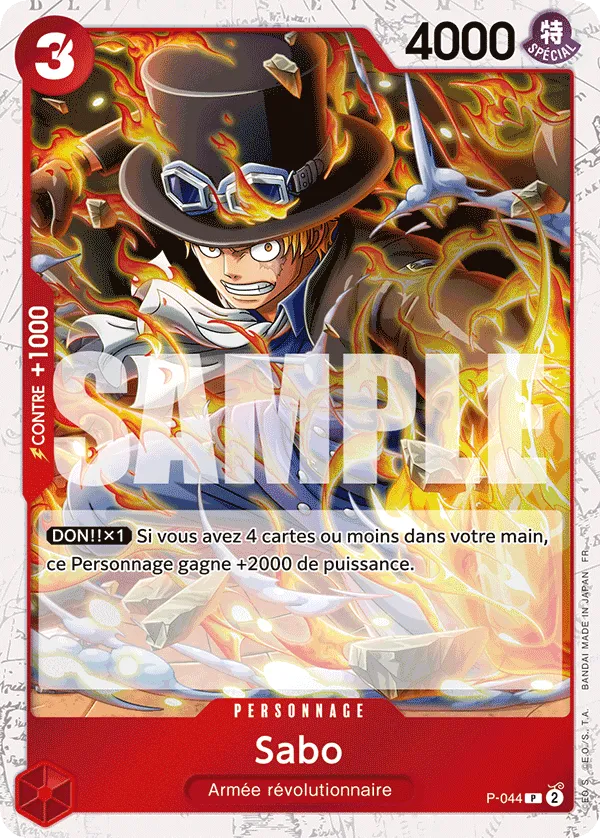 Carte Sabo P-044_p1 Promo — One Piece TCG PRB-02 (Bandai)