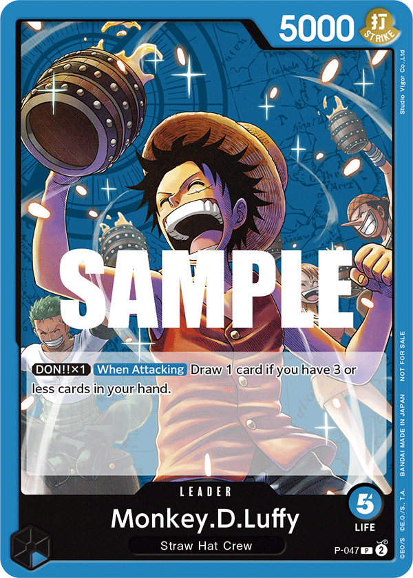 Carte Monkey.D.Luffy P-047 Promo — One Piece TCG PROMO (Bandai)