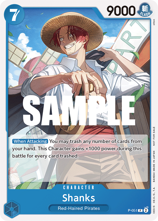 Carte Shanks P-051 Promo — One Piece TCG PROMO Promos (Bandai)