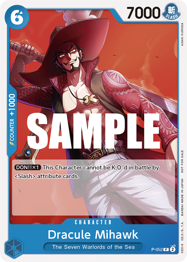 Carte Dracule Mihawk P-052 Promo — One Piece TCG PROMO (Bandai)