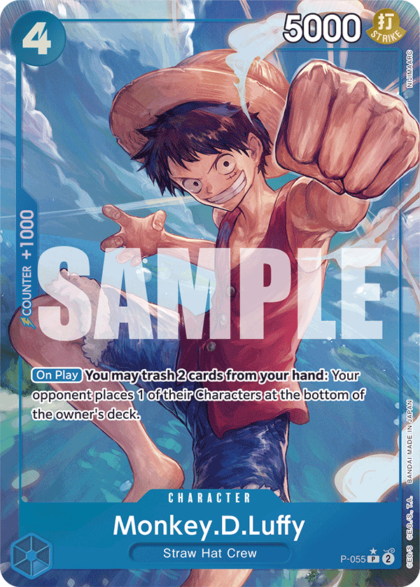Carte Monkey.D.Luffy P-055_p3 Promo Alt Art — One Piece TCG PRB-01 The Best (Bandai)