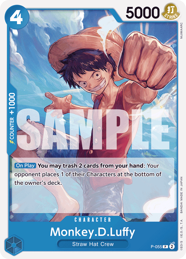 Carte Monkey.D.Luffy P-055_r1 Promo Serial — One Piece TCG PRB-01 The Best (Bandai)