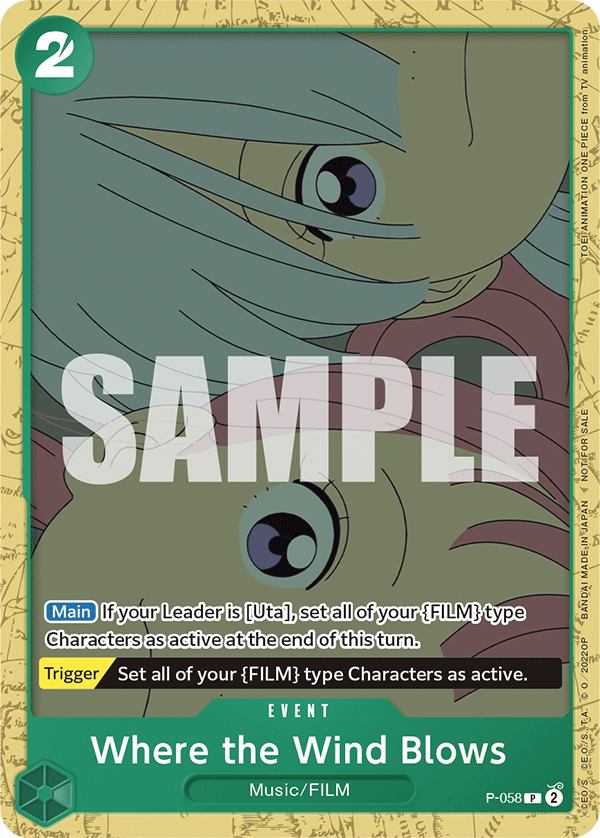 Carte Where the Wind Blows P-058 Promo — One Piece TCG PROMO Promos (Bandai)