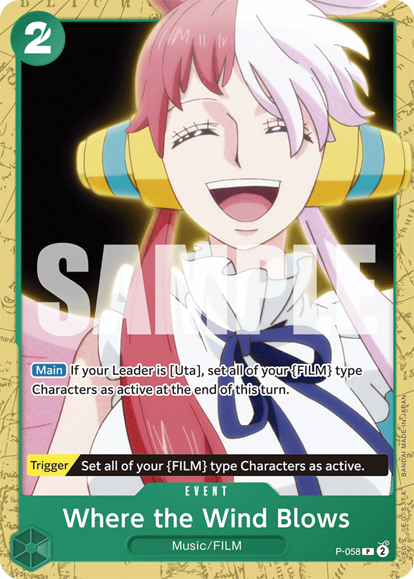 Carte Où souffle le vent P-058_p1 Promo — One Piece TCG ST-16 (Bandai)