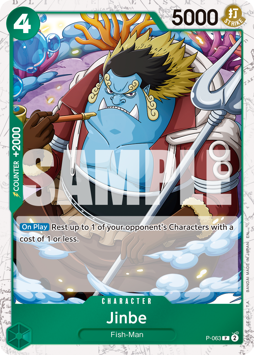 Carte Jinbe P-063 Promo — One Piece TCG PRB-02 The Best Vol. 2 (Bandai)