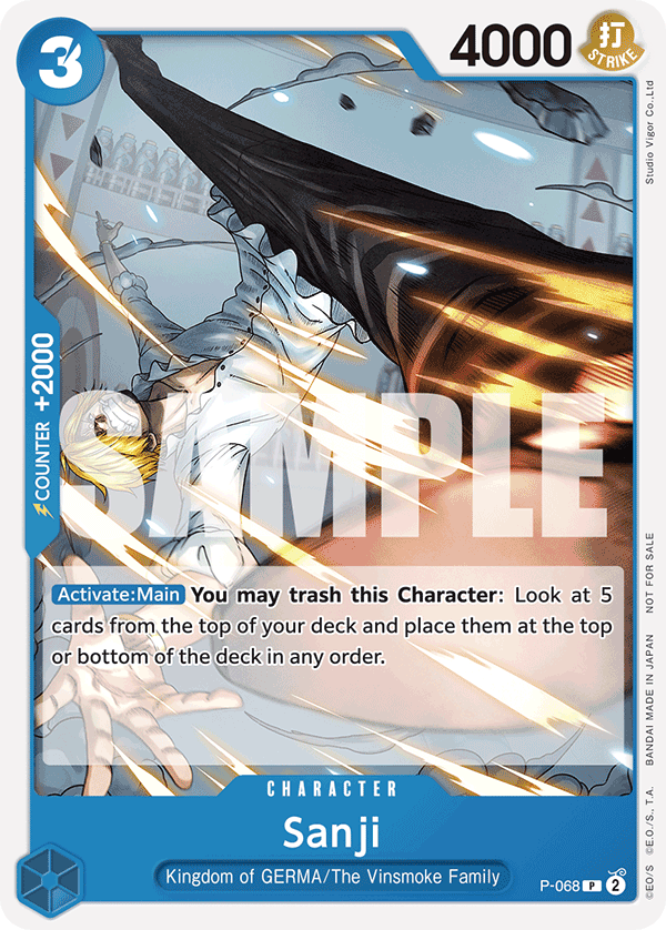 Carte Sanji P-068 Promo — One Piece TCG PROMO Promos (Bandai)