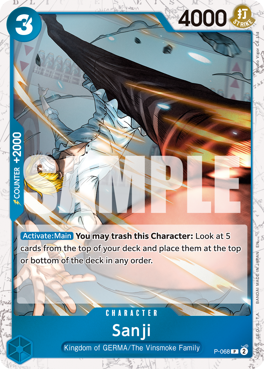Carte Sanji P-068_p1 Promo Alt Art — One Piece TCG PRB-02 The Best Vol. 2 (Bandai)
