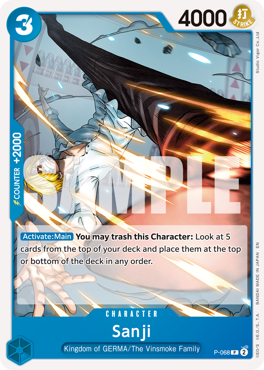 Carte Sanji P-068_r1 Promo Serial — One Piece TCG PRB-02 The Best Vol. 2 (Bandai)