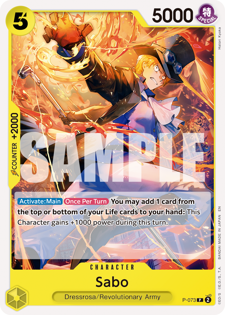 Carte Sabo P-073 Promo — One Piece TCG PRB-02 The Best Vol. 2 (Bandai)