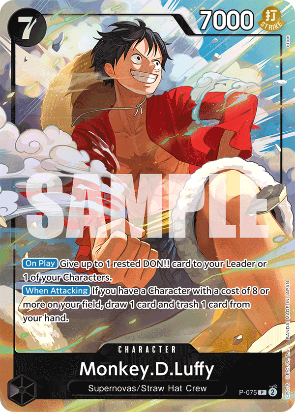 Carte Monkey D. Luffy P-075_p1 Promo Alt Art — One Piece TCG OTHER One Piece Products (Bandai)