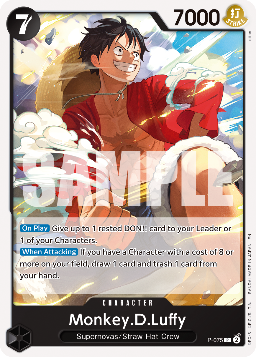 Carte Monkey D. Luffy P-075_r1 Promo Serial — One Piece TCG PRB-02 The Best Vol. 2 (Bandai)
