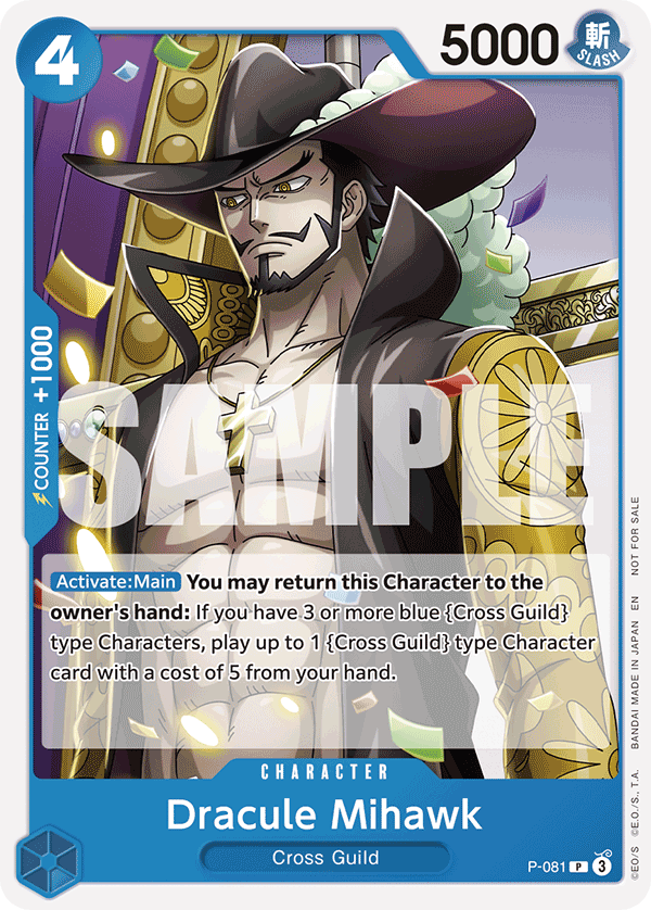 Carte Dracule Mihawk P-081 Promo — One Piece TCG PROMO (Bandai)