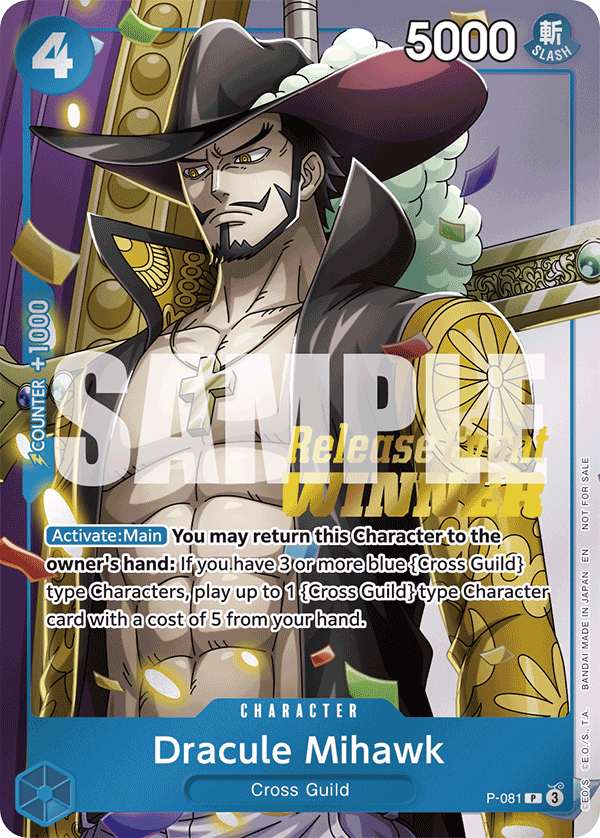 Carte Dracule Mihawk P-081_p1 Promo — One Piece TCG PROMO (Bandai)