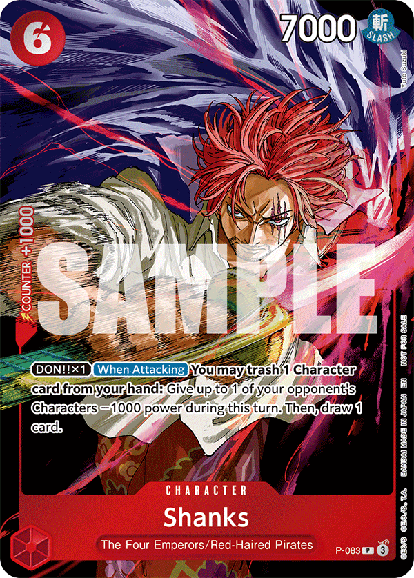 Carte Shanks P-083 Promo — One Piece TCG PROMO Promos (Bandai)