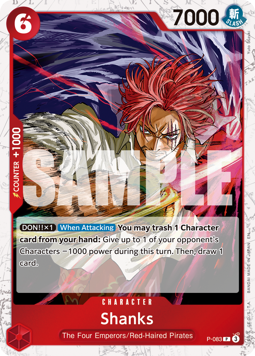 Carte Shanks P-083_p3 Promo Alt Art — One Piece TCG PRB-02 The Best Vol. 2 (Bandai)