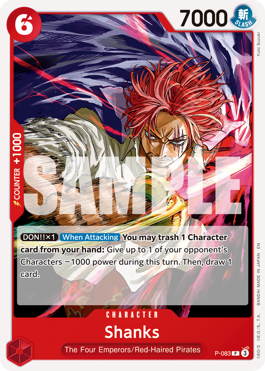 Carte Shanks P-083_r1 Promo Serial — One Piece TCG PRB-02 The Best Vol. 2 (Bandai)