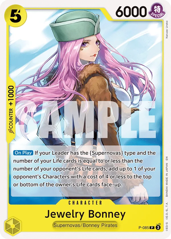 Carte Jewelry Bonney P-085_r2 Promo Serial — One Piece TCG ST-36 STARTER DECK -YELLOW Eustass"Captain"Kid- (Bandai)