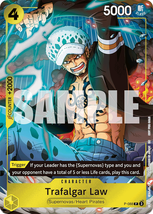Carte Trafalgar Law P-088 Promo — One Piece TCG PROMO (Bandai)