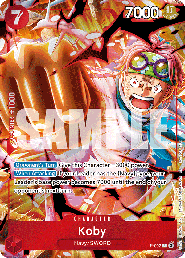 Carte Kobby P-092 Promo — One Piece TCG PROMO Promos (Bandai)