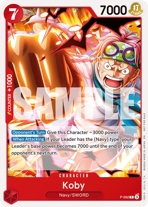 Carte Kobby P-092_p1 Promo Alt Art — One Piece TCG PROMO Promos (Bandai)