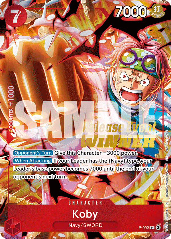 Carte Koby P-092_p2 Promo Alt Art — One Piece TCG PROMO Promos (Bandai)