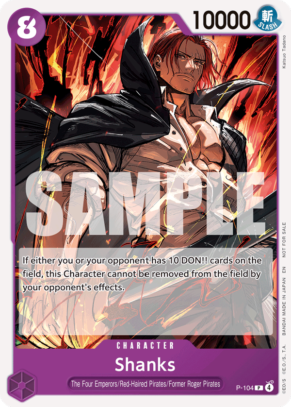 Carte Shanks P-104 Promo — One Piece TCG PROMO Promos (Bandai)