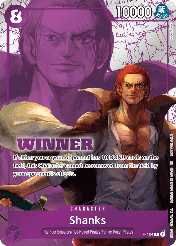Carte Shanks P-104_p2 Promo Alt Art — One Piece TCG PROMO Promos (Bandai)