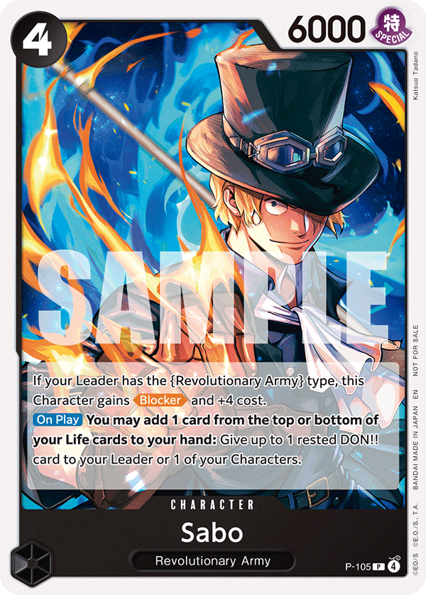 Carte Sabo P-105_p2 Promo Alt Art — One Piece TCG PROMO Promos (Bandai)